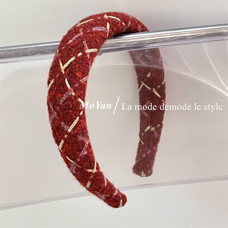 Wholesale New Year's Red Female High Skull Crest High-class Headband